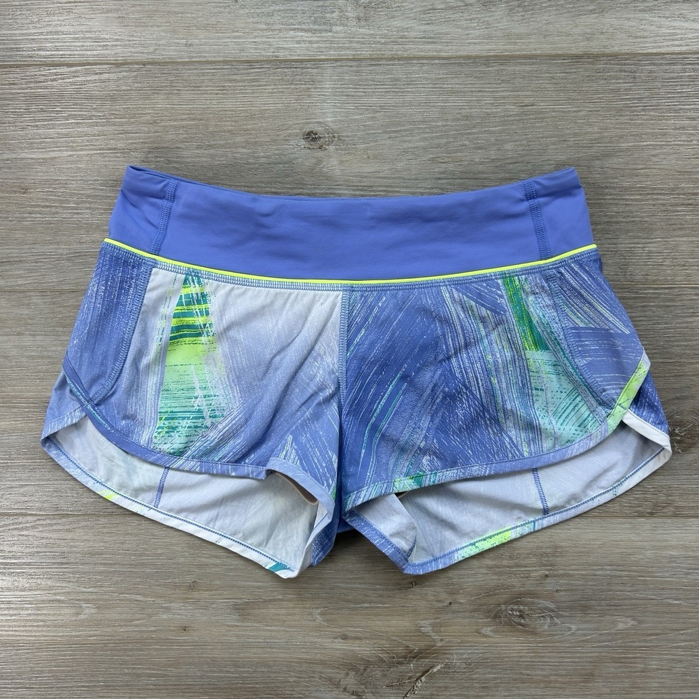 Lululemon Speed Shorts Womens Size 4 Blue Wind Chill Lullaby Built In Liner Run